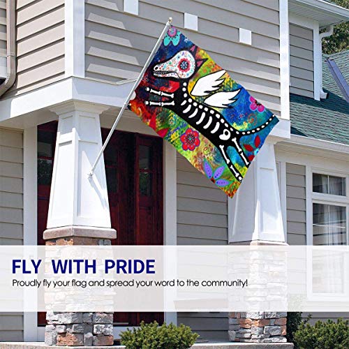 Oaqueen Banderas Flying Angel Dog Garden Flag Yard Home Outdoor Decor Banner 3'x5' FT