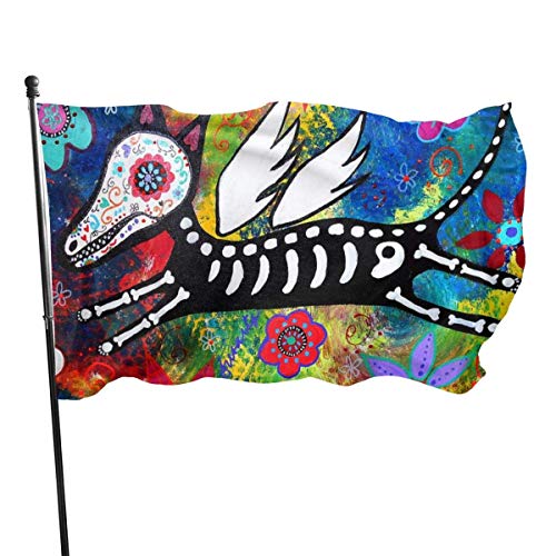 Oaqueen Banderas Flying Angel Dog Garden Flag Yard Home Outdoor Decor Banner 3'x5' FT