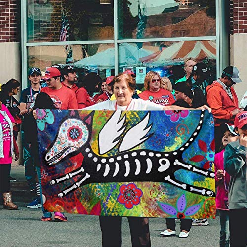 Oaqueen Banderas Flying Angel Dog Garden Flag Yard Home Outdoor Decor Banner 3'x5' FT