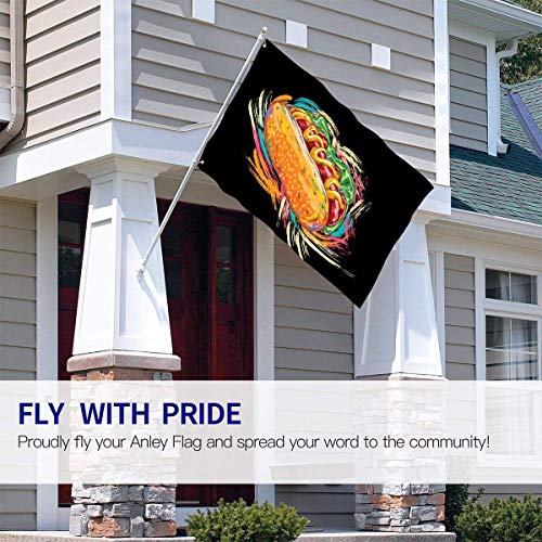 Oaqueen Banderas, Painting Hot Dog Home Garden Yard Flags 3 X 5 Feet Pennants Indoor Outdoor Fall Flags Wall Banners Decoration