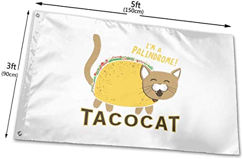 Oaqueen Banderas Taco Cat Decorative Bandera del jardín, 3 X 5 Ft Flag For Outdoor Indoor Home Decor
