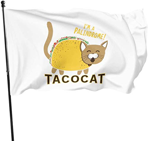 Oaqueen Banderas Taco Cat Decorative Bandera del jardín, 3 X 5 Ft Flag For Outdoor Indoor Home Decor