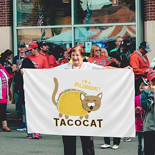 Oaqueen Banderas Taco Cat Decorative Bandera del jardín, 3 X 5 Ft Flag For Outdoor Indoor Home Decor