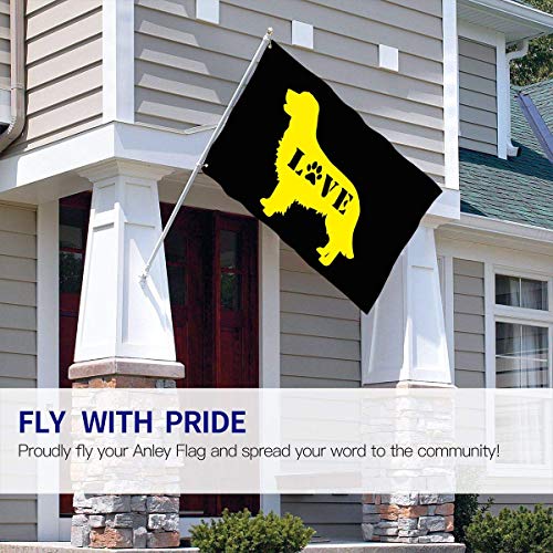 Oaqueen Banderas, Weather Resistant Golden Retriever Love Dog Paw Garden Flag, Family Flag - 3 X 5 Ft