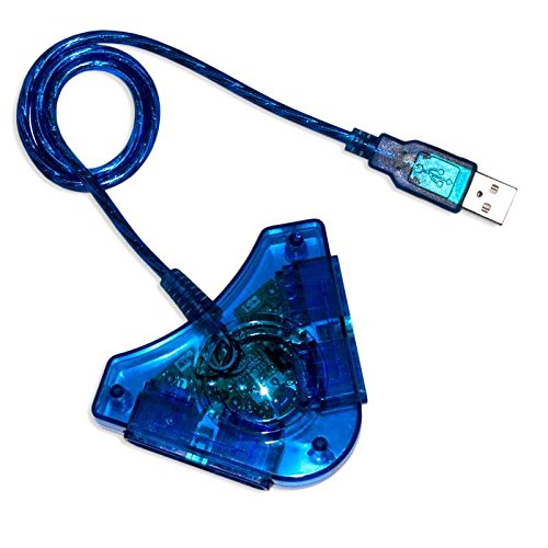 OcioDual Conversor de Mando PS1 PS2 PSX Adaptador para Windows 7 10 Conector Doble PS