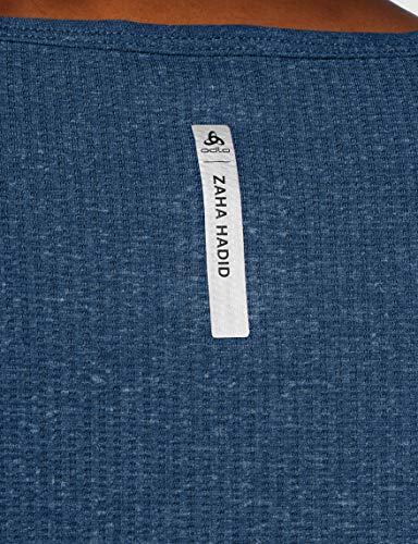 Odlo Shirt S/S V-Neck Lou Linencool Camiseta, Mujer, Blue Wing Teal Melange, S