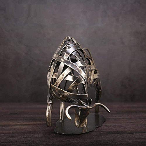 OFJM Estatuas para jardín Vaca Metal Hierro Rojo Arte Moderno decoración del hogar Accesorios artesanía Animal Regalos-Rojo Negro Rojo