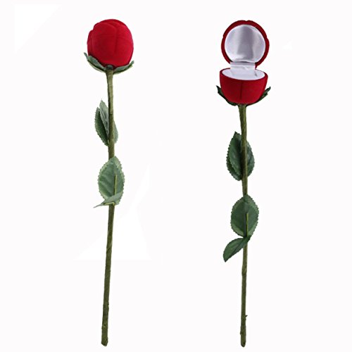 OFKPO Caja de Regalo - para joyería con Forma de Rosa roja