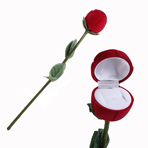 OFKPO Caja de Regalo - para joyería con Forma de Rosa roja
