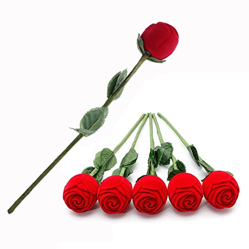 OFKPO Caja de Regalo - para joyería con Forma de Rosa roja