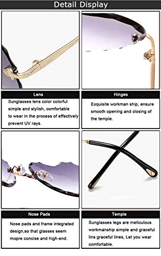 OGOBVCK Corazon en forma de gafas de sol de Moda Mujer Chica colorida degradado gafas lentes sin montura (Red)