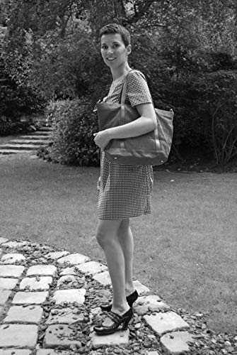 OH MY BAG, Bolso modelo IRUPU-en auténtica piel nobuck-llevar, hombro y mano y bandolera, fabricado en Italia, para mujer, grande, elegante, talla única