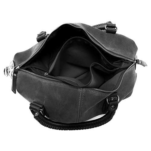 OH MY BAG - Bolso modelo PHI de piel auténtica, color gris oscuro, (Bleu Foncé), Talla única