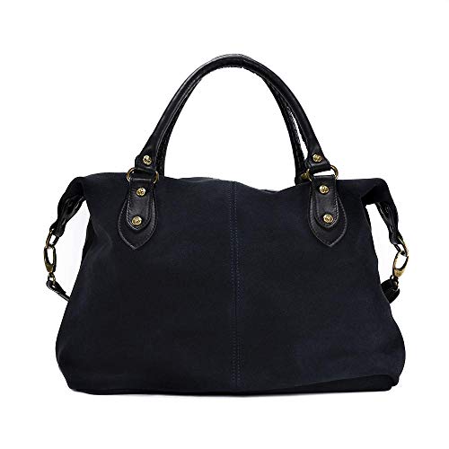 OH MY BAG - Bolso modelo PHI de piel auténtica, color gris oscuro, (Bleu Foncé), Talla única