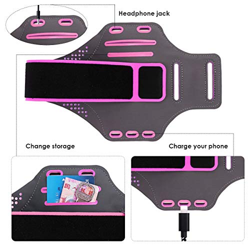 OhhGo Brazalete de teléfono Soporte de Caja de Brazo Deportivo Ajustable Debajo del teléfono 6.5 para Correr Andar en Bicicleta 17.8 x 48.5cm