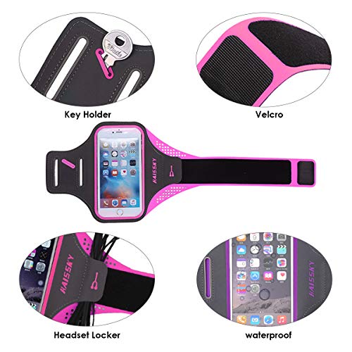 OhhGo Brazalete de teléfono Soporte de Caja de Brazo Deportivo Ajustable Debajo del teléfono 6.5 para Correr Andar en Bicicleta 17.8 x 48.5cm