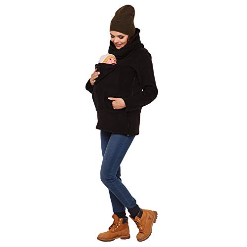 OJKYK Sudadera con Capucha De Canguro De Maternidad para Mujer Portadora De Bebé Chaqueta De Abrigo De Lana para Embarazadas Que Usan Suéter,A,XL