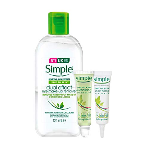 Ojos relajantes simples para ojos cansados, removedor de maquillaje, bálsamo de ojos, revitalizar los ojos enrollables en suero, juego exclusivo de Amazon Exclusive.