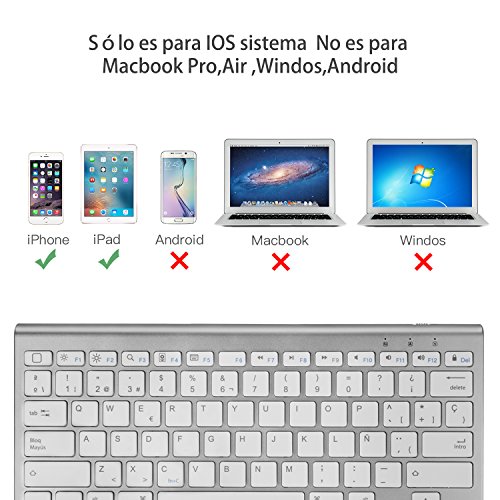 OMOTON Bluetooth Teclado Español con Soporte, Compatible con iPad Air 10.9, iPad 10.2, iPad 9.7, iPad Pro 11, 10.5, iPad Air y Toda Sistema iOS, No Sirve Sistema de Mac - Blanco