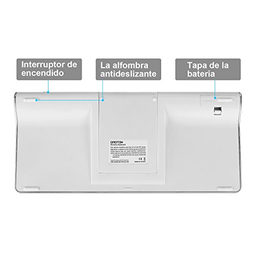 OMOTON Bluetooth Teclado Español con Soporte, Compatible con iPad Air 10.9, iPad 10.2, iPad 9.7, iPad Pro 11, 10.5, iPad Air y Toda Sistema iOS, No Sirve Sistema de Mac - Blanco