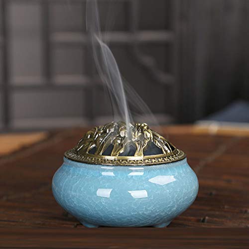 OMUSAKA Quemador de Incienso de Color Caramelo Incensario clásico Hecho a Mano Stick Holde Cone Incensario Decoración de la casa de té Titular de Incienso