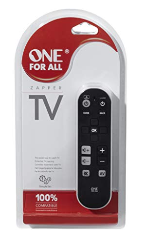 One For All URC6810 - Mando a Distancia Universal Zapper TV - Control Remoto Universal para 3 aparatos (TV, TDT, Audio) – Funciona con Todas Las Marcas – Negro