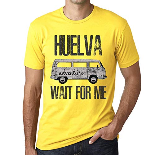One in the City Hombre Camiseta Vintage T-Shirt Gráfico HUELVA Wait For Me Amarillo