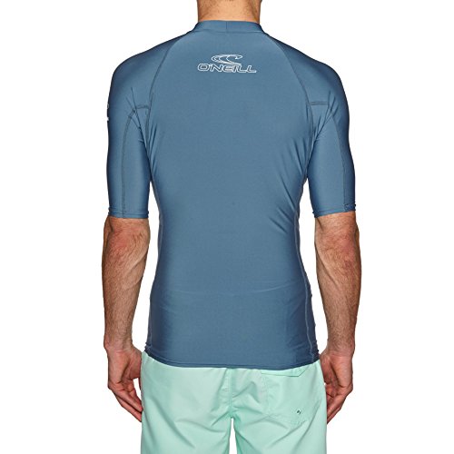 O'Neill 2018 Basic Skins Short Sleeve Crew Rash Vest Dusty Blue 3341 Sizes- - Small