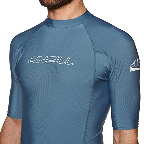 O'Neill 2018 Basic Skins Short Sleeve Crew Rash Vest Dusty Blue 3341 Sizes- - Small