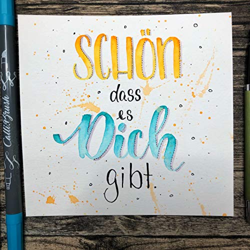 Online 10 Calli.Brush - Bolígrafo de doble punta con punta caligráfica de 2 mm y punta de pincel flexible, colores intensos