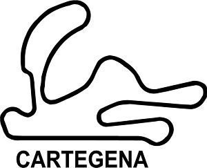 Online Design Cartagena Adhesivo Carrera Circuito Pista para Coche GP F1 - Negro
