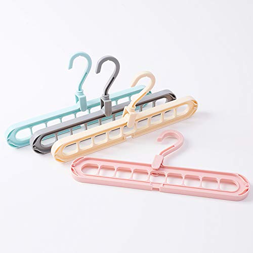 OnlineTek Hanger Ahorro de Espacio, 6 Piezas 9 Hoyos Magic Hanger Hanger Plegable Organizador Colgante para múltiples Ganchos, Soporte para Colgador de gabinete(Rosa)