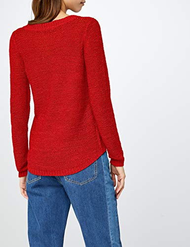 Only onlGEENA XO L/S PULLOVER KNT NOOS, Suéter para Mujer, Rojo (High Risk Red), S