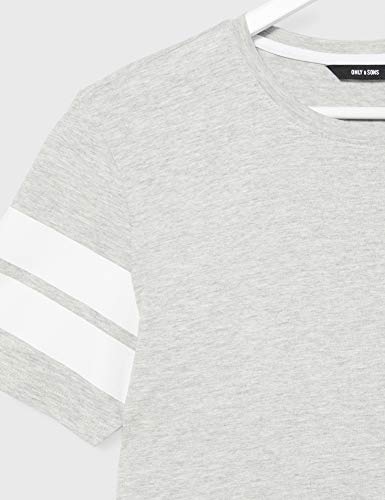 Only & Sons Onsmatty Longy SS tee Camiseta, Melange Gris Claro, S para Hombre