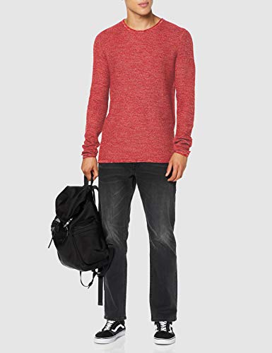 Only & Sons ONSWICTOR 12 Structure Crew Neck Noos Suéter, Verde (Pompeian Red Pompeian Red), M para Hombre
