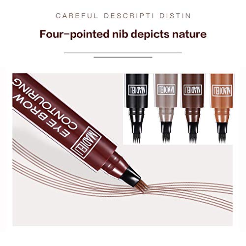 ONLYOILY Lápiz de cejas Set-Tattoo Sense Liquid Eyebrow con 4 colores, todo el día a prueba de agua