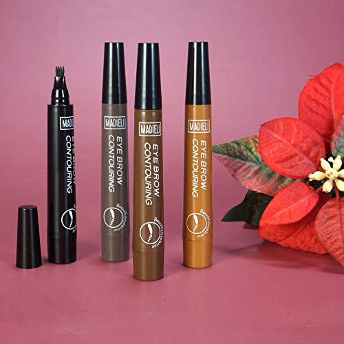 ONLYOILY Lápiz de cejas Set-Tattoo Sense Liquid Eyebrow con 4 colores, todo el día a prueba de agua