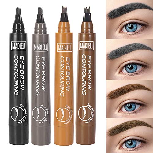 ONLYOILY Lápiz de cejas Set-Tattoo Sense Liquid Eyebrow con 4 colores, todo el día a prueba de agua
