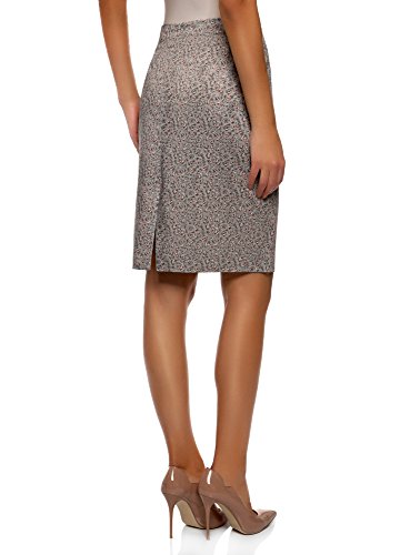 oodji Collection Mujer Falda Recta Básica, Gris, ES 36 / XS