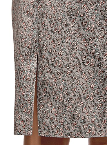 oodji Collection Mujer Falda Recta Básica, Gris, ES 36 / XS