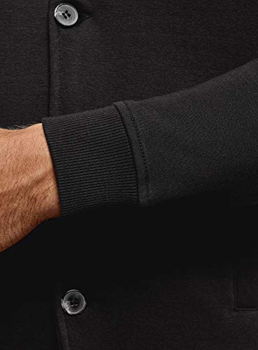 oodji Ultra Hombre Chaqueta de Punto con Botones, Negro, 52-54