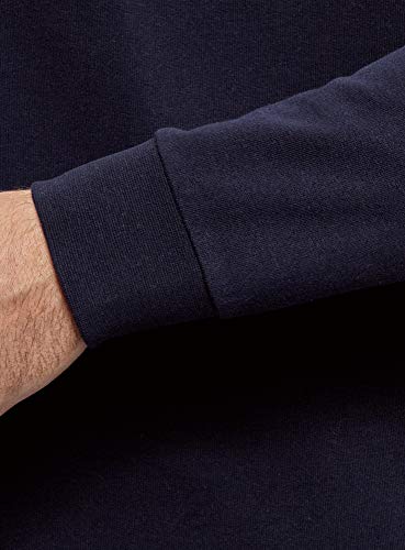 oodji Ultra Hombre Sudadera de Algodón con Bordado, Gris, ES 50 / M