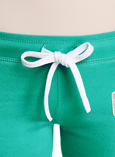 oodji Ultra Mujer Pantalones de Punto con Cordones, Verde, ES 36 / XS