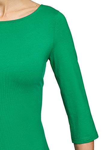 oodji Ultra Mujer Vestido de Punto Básico, Verde, ES 34 / XXS