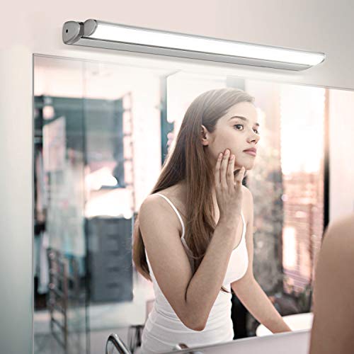 OOWOLF Lámpara De Espejo Led, 18W Lámpara De Baño Espejo 60cm 4000k Blanca Neutro Luz De Espejo Luz Dirección Ajustable Para Maquillaje, Espejo, Baño