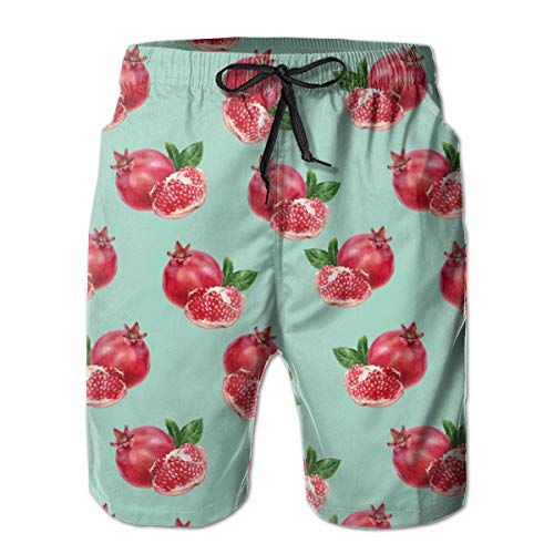opi 90iuop Bañador para Hombre Patrón de Fruta de Granada Shorts de Playa de Secado rápido con Bolsillos Forro de Malla