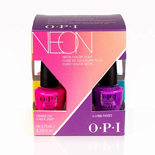 OPI Mini, Gel de Manicura y Pedicura Neons Summer 19 Mini Cube Kit - 4 Piezas