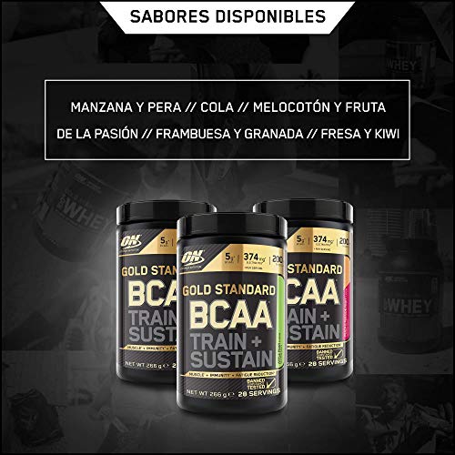 Optimum Nutrition ON Gold Standard BCAA Polvo, Suplementos Deportivos con Aminoacidos, Vitamina C, Zinc, Magnesio y Electrolitos, Frambuesa y Granada, 28 Porciones, 266g, Embalaje Puede Variar