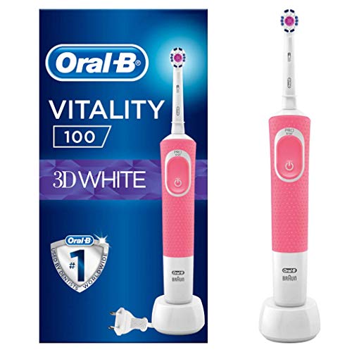 Oral B D1004131WPK - Oral-b vitality 100 crossaction - cepillo eléctrico, 1 mango, 1 cabezal, rosa