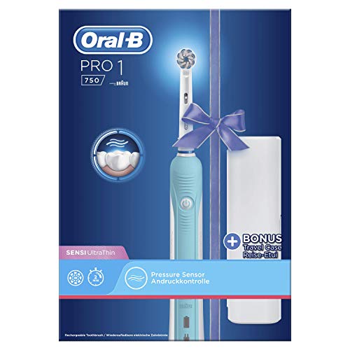 Oral-B Pro 750 Sensi Ultrathin Adulto Azul - Cepillo de dientes eléctrico (Alemania, Batería, 330 g, 100 mm, 178 mm, 253 mm)